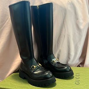 NEW Gucci Black Harald Tall Boots Size 37. Authentic NEW IN BOX